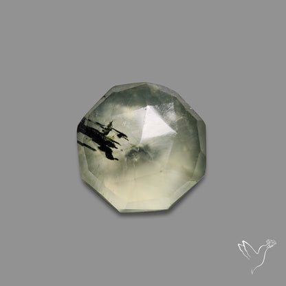 Rose Cut Black Tourmalinated Prehnite