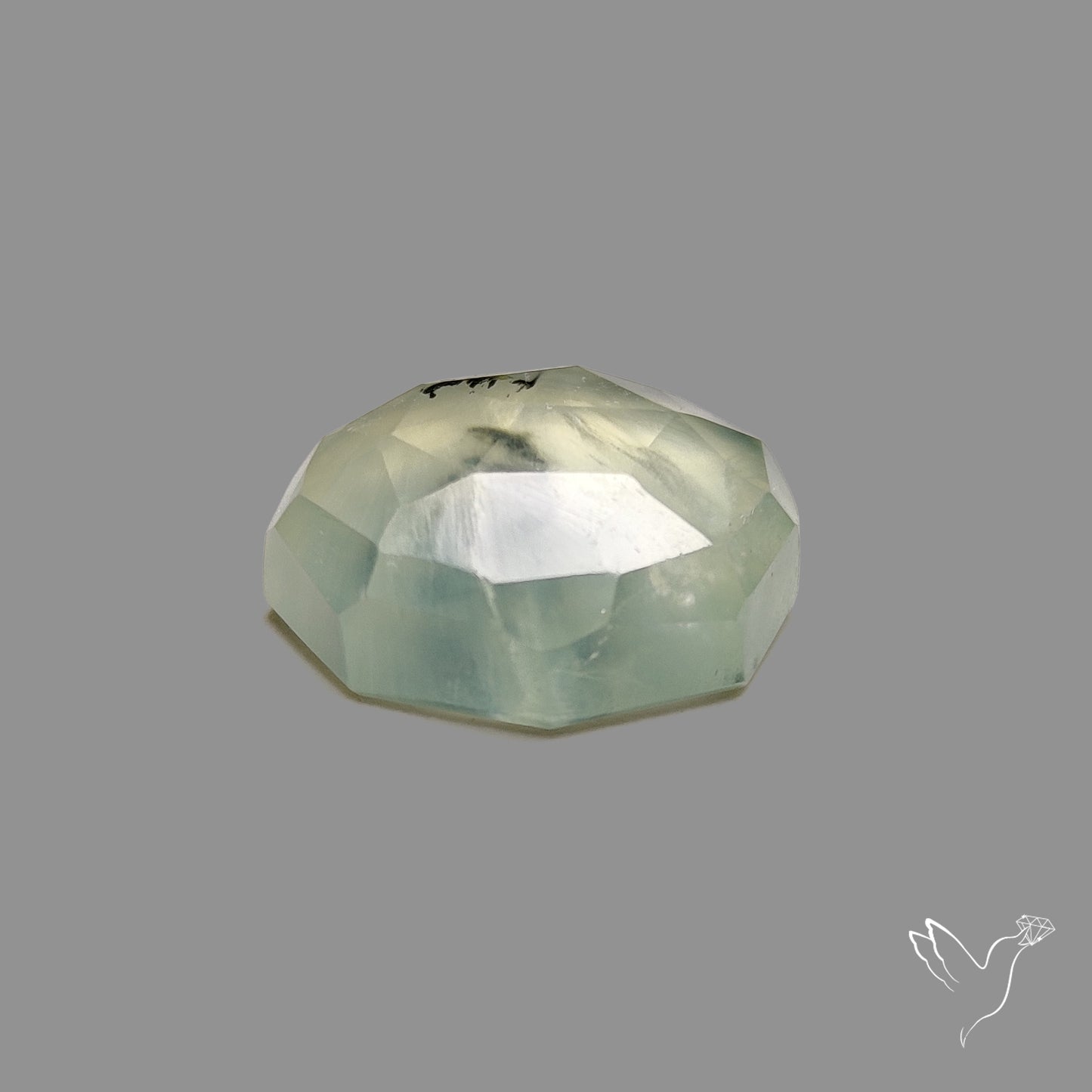 Rose Cut Black Tourmalinated Prehnite