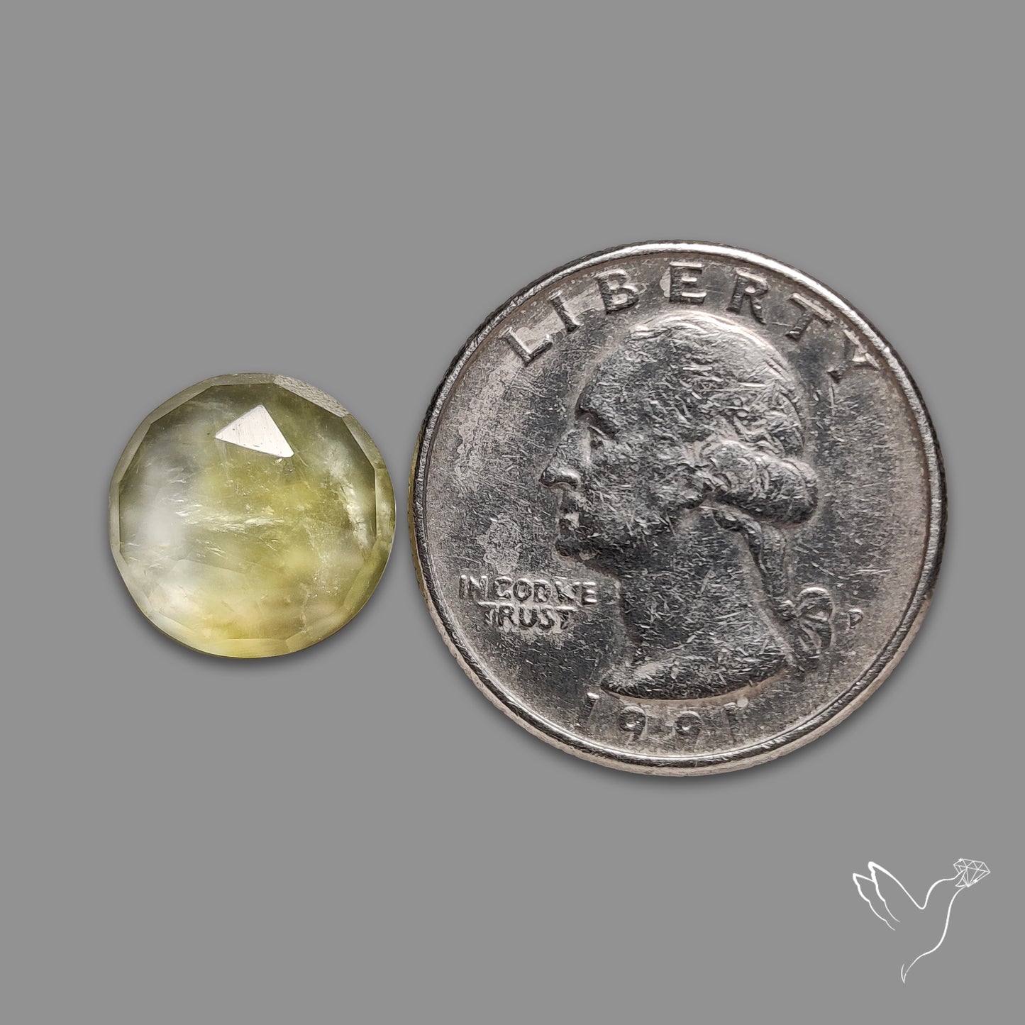 Rose Cut Black Tourmalinated Prehnite