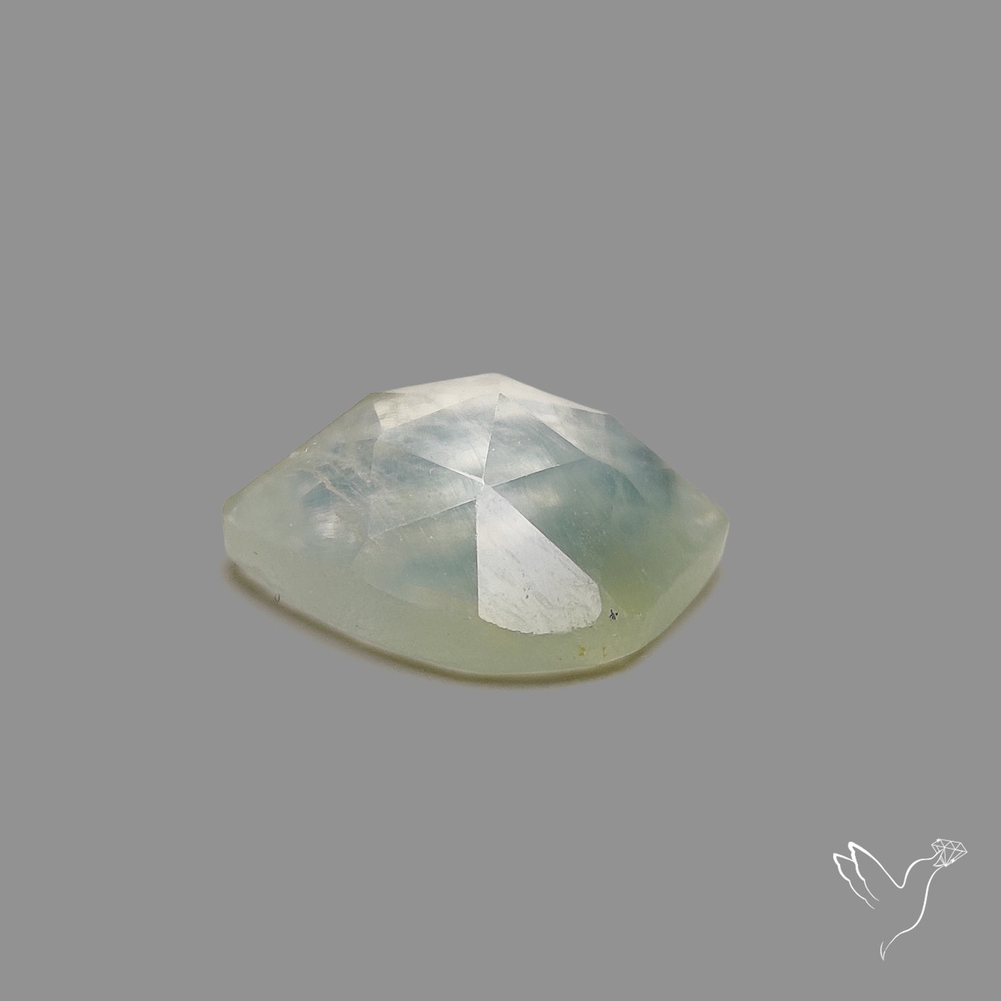 Rose Cut Black Tourmalinated Prehnite
