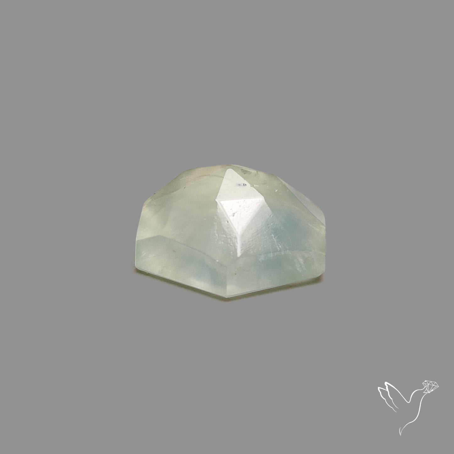Rose Cut Black Tourmalinated Prehnite