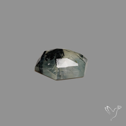 Rose Cut Black Tourmalinated Prehnite