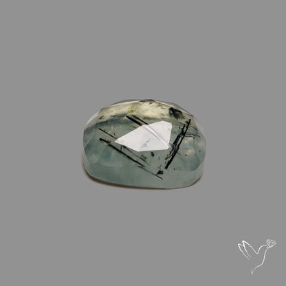 Rose Cut Black Tourmalinated Prehnite