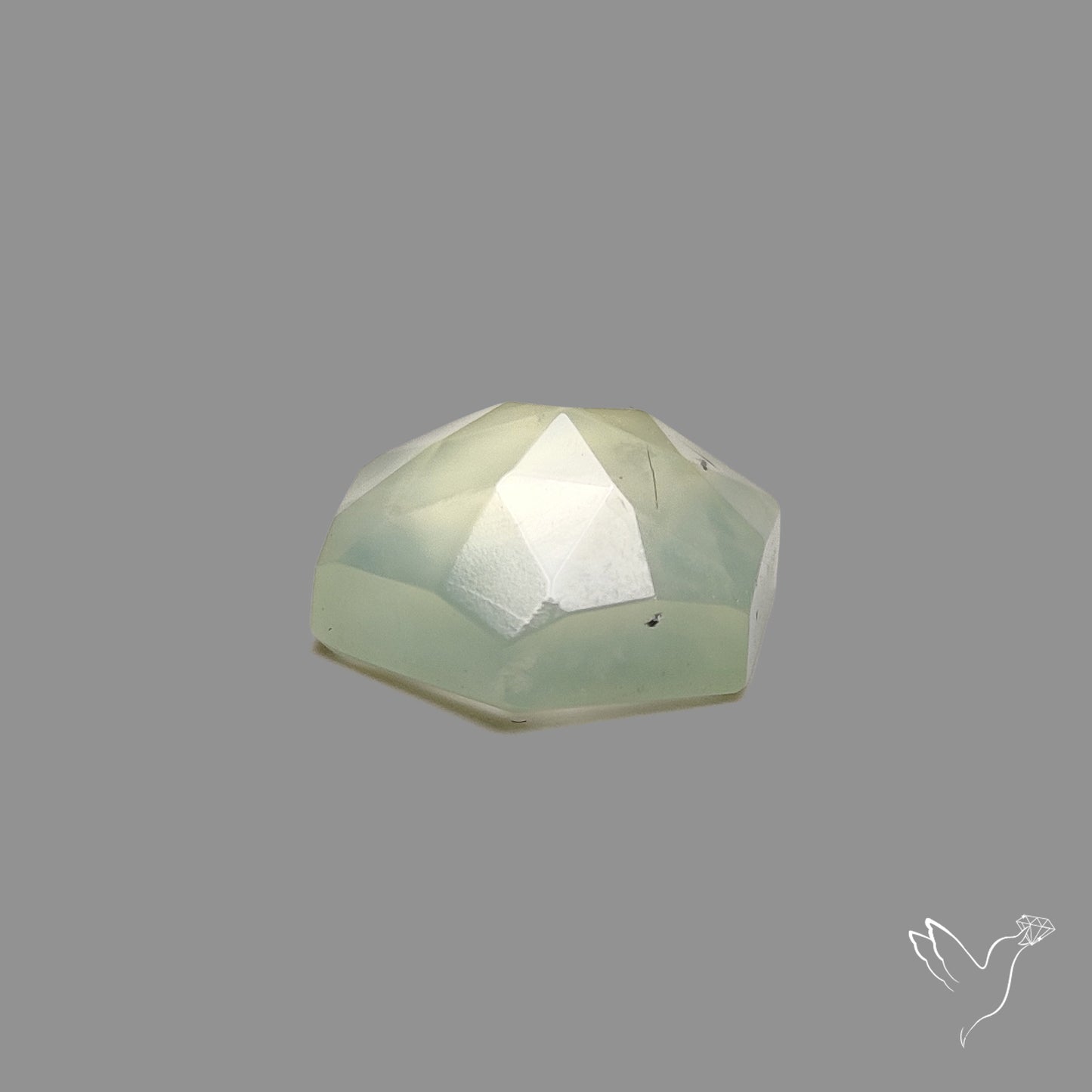 Rose Cut Black Tourmalinated Prehnite