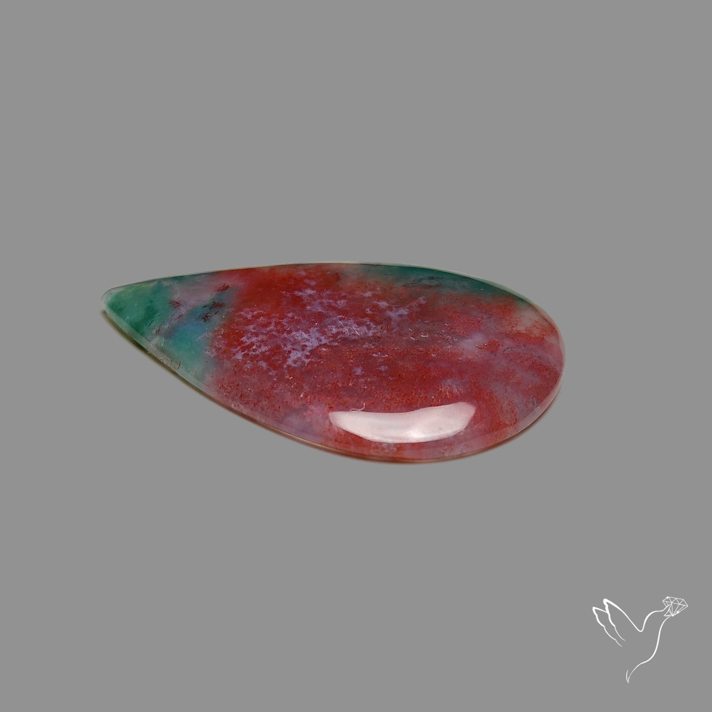 Red Green Moss Agate Cabochon