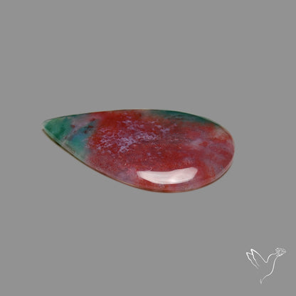 Red Green Moss Agate Cabochon
