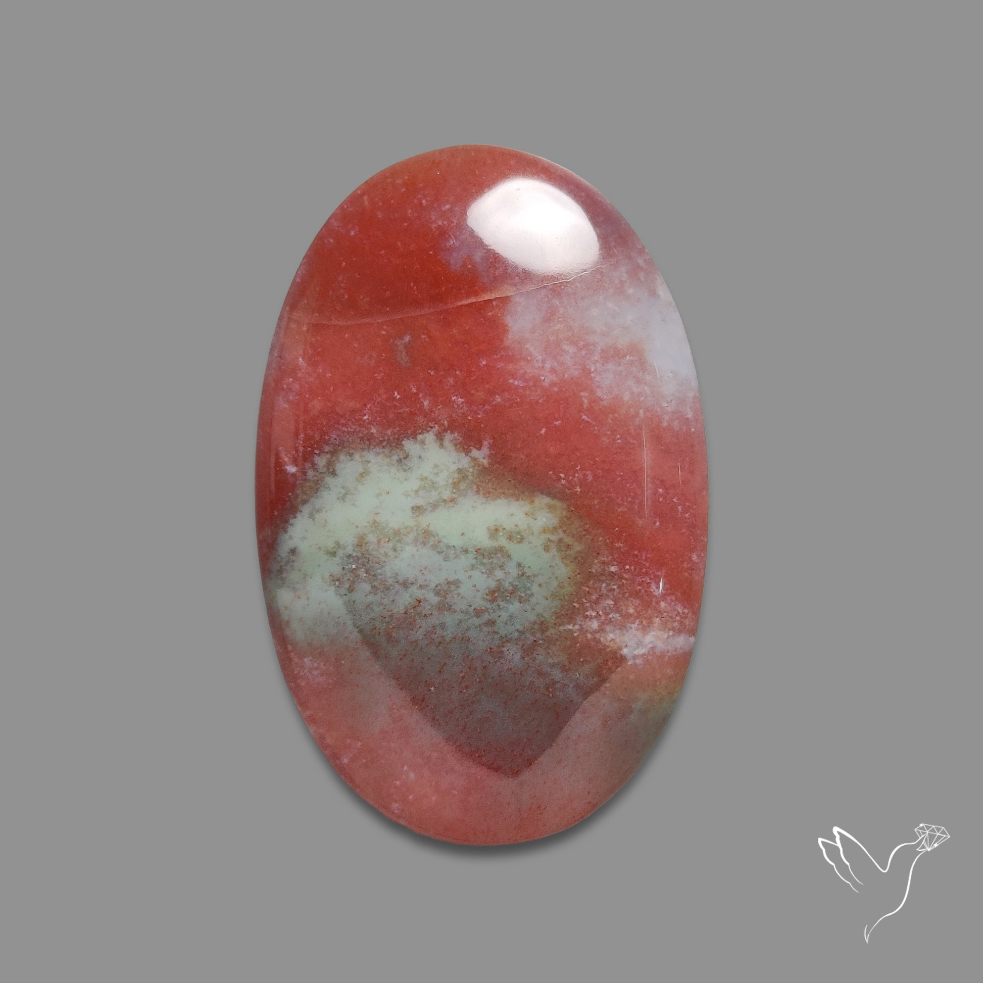 Red Green Moss Agate Cabochon