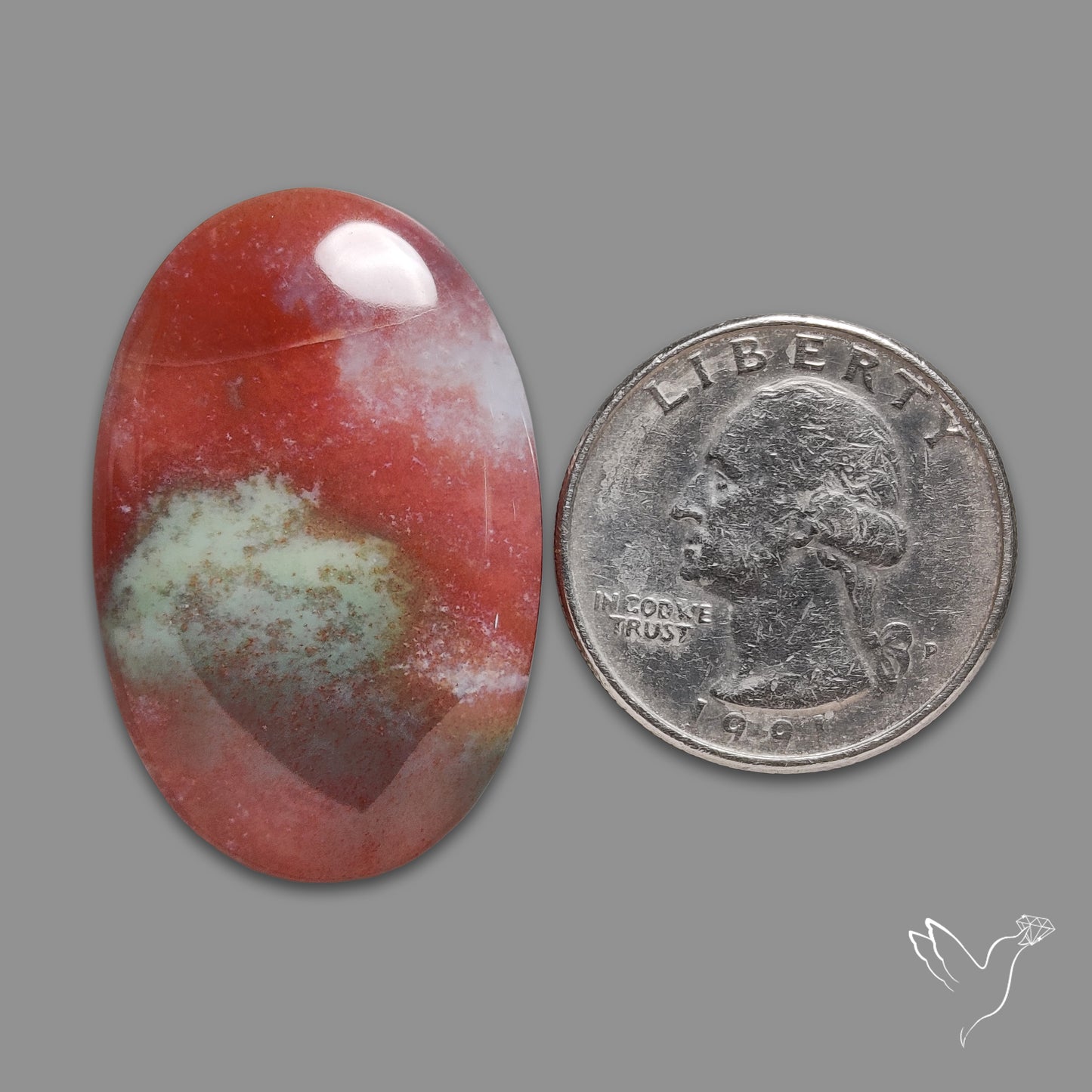 Red Green Moss Agate Cabochon