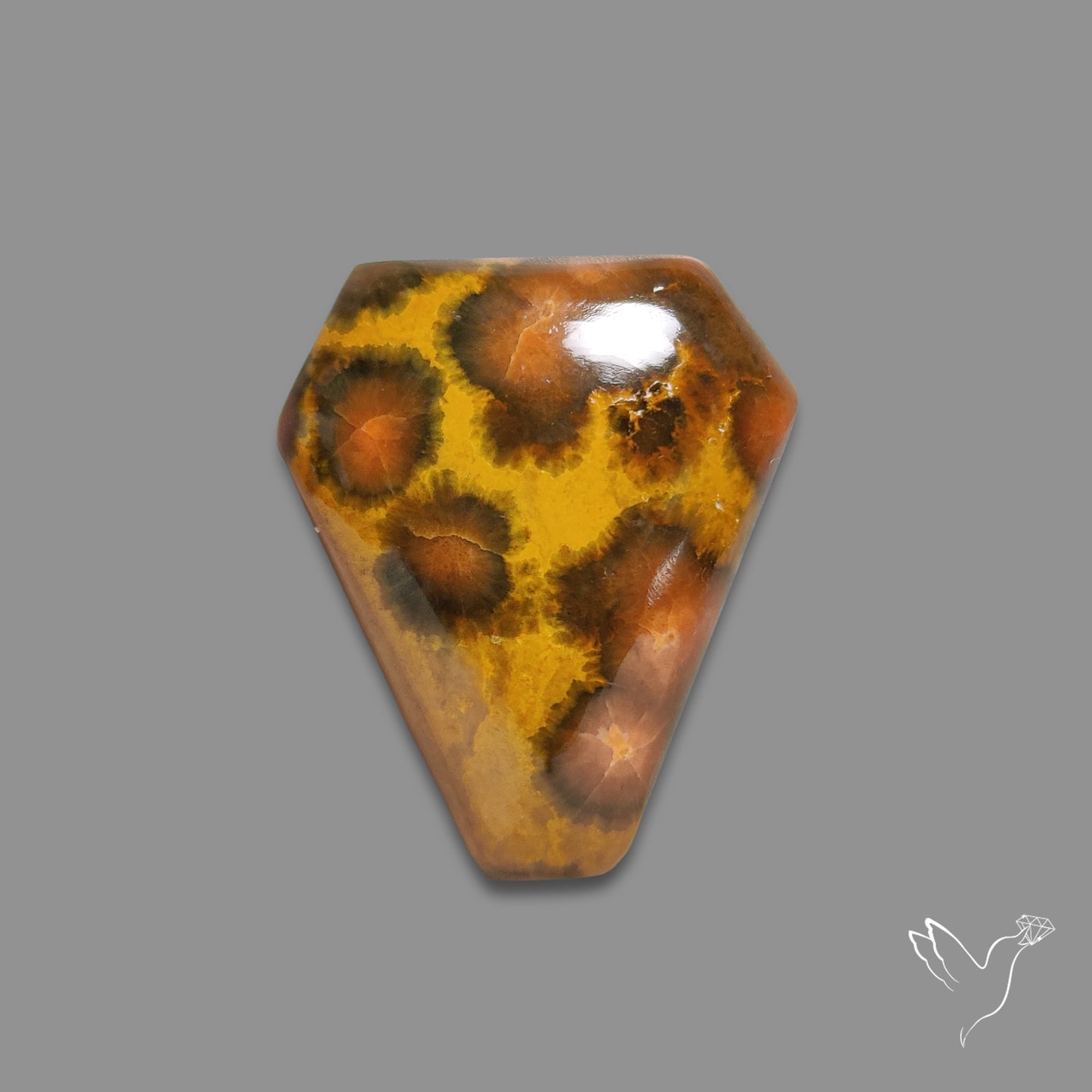 Orbicular Ocean Jasper Coffin Carving