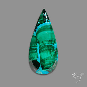 Chrysocolla In Malachite Cabochon