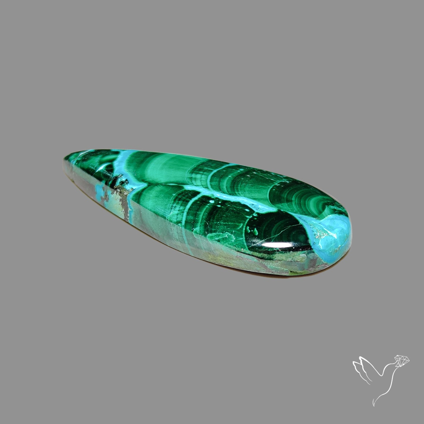 Chrysocolla In Malachite Cabochon