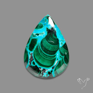 Chrysocolla In Malachite Cabochon