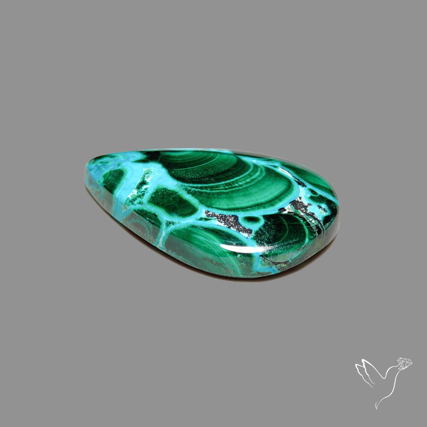 Chrysocolla In Malachite Cabochon