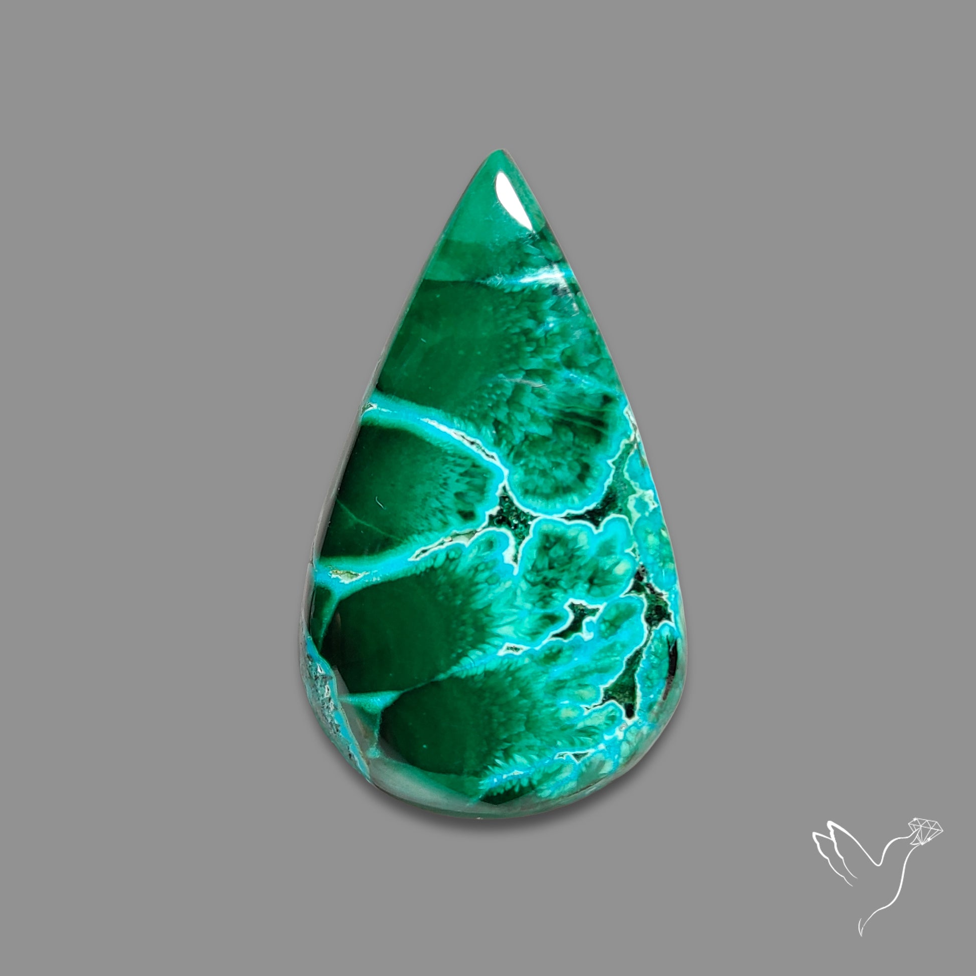 Chrysocolla In Malachite Cabochon
