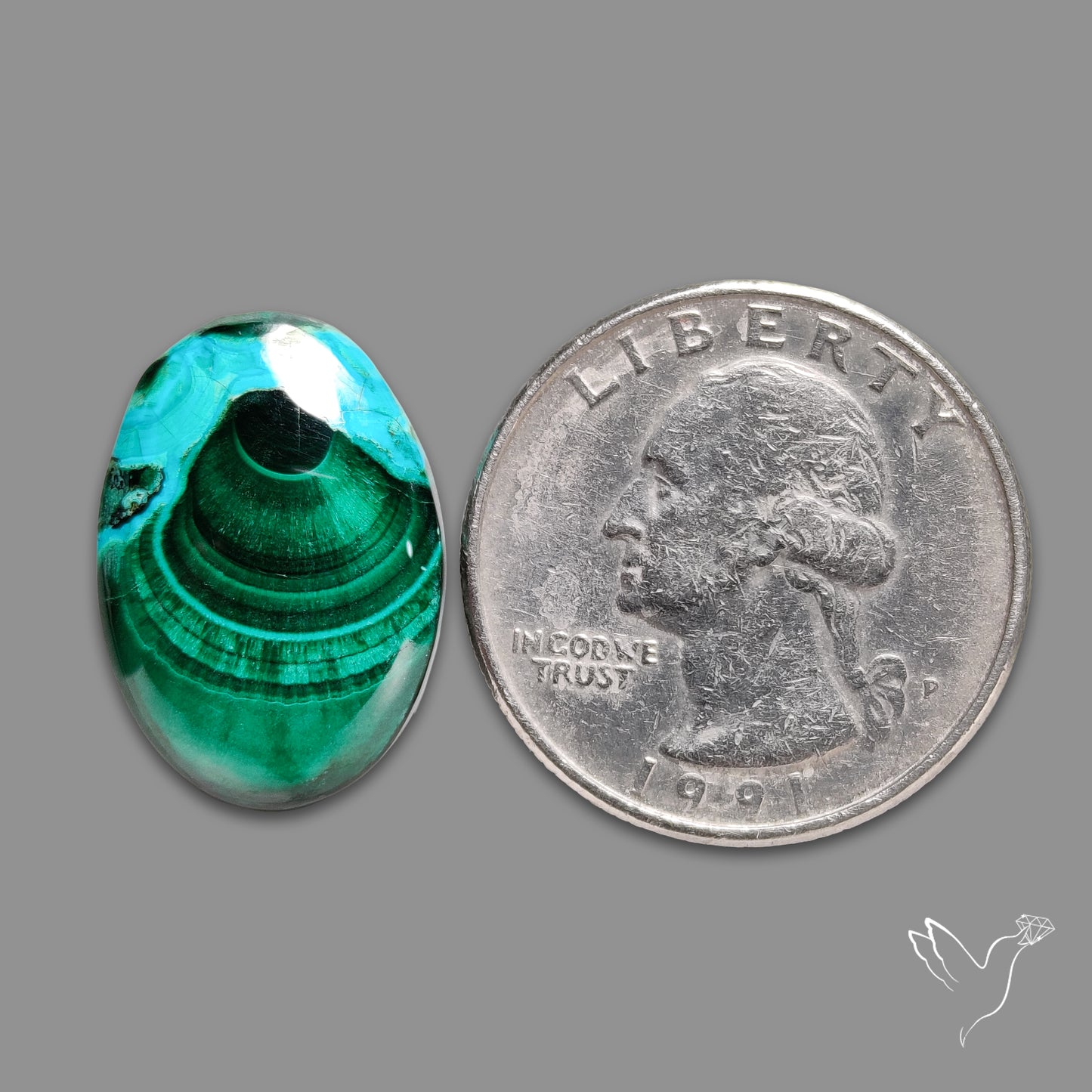 Chrysocolla In Malachite Cabochon