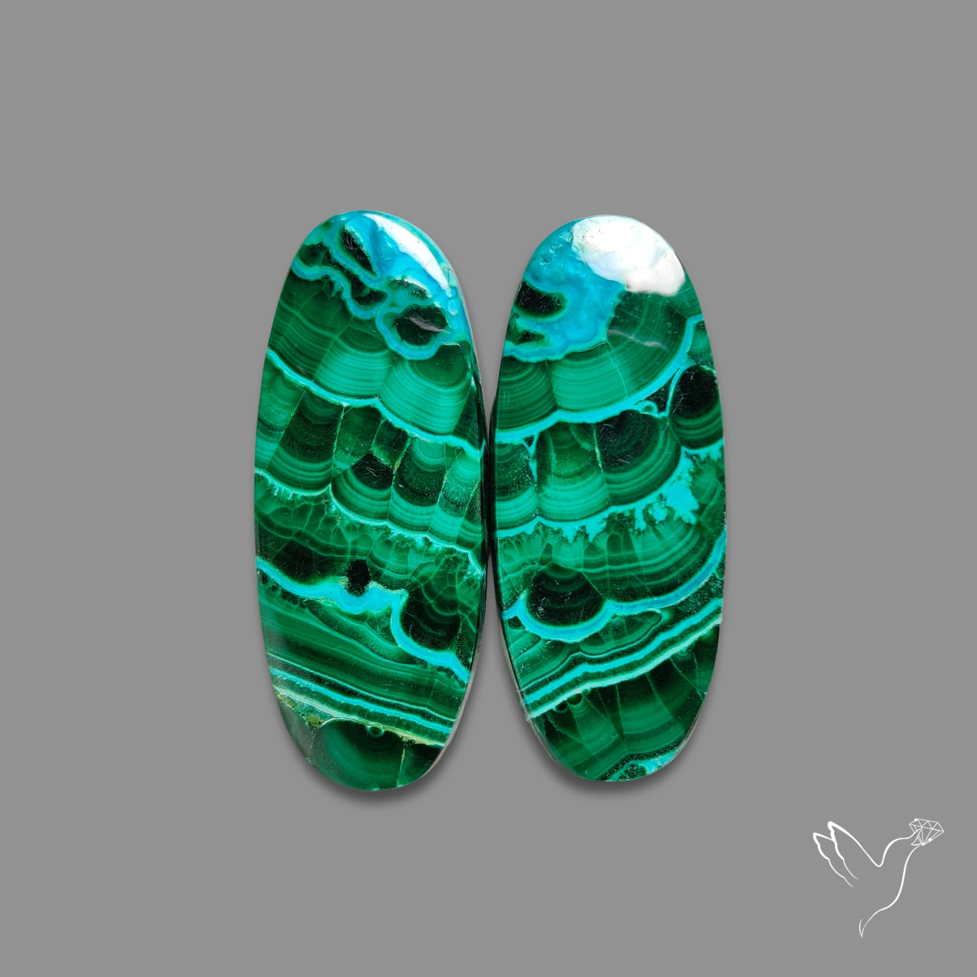 Chrysocolla In Malachite Pair