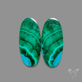 Chrysocolla In Malachite Pair