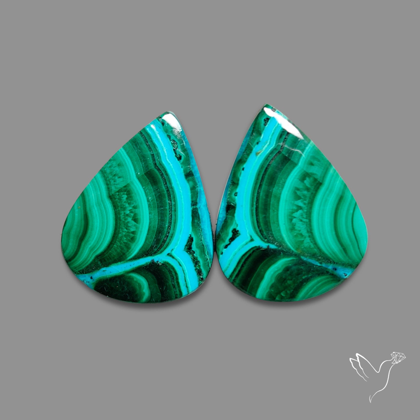 Chrysocolla In Malachite Pair