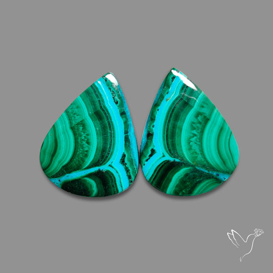 Chrysocolla In Malachite Pair