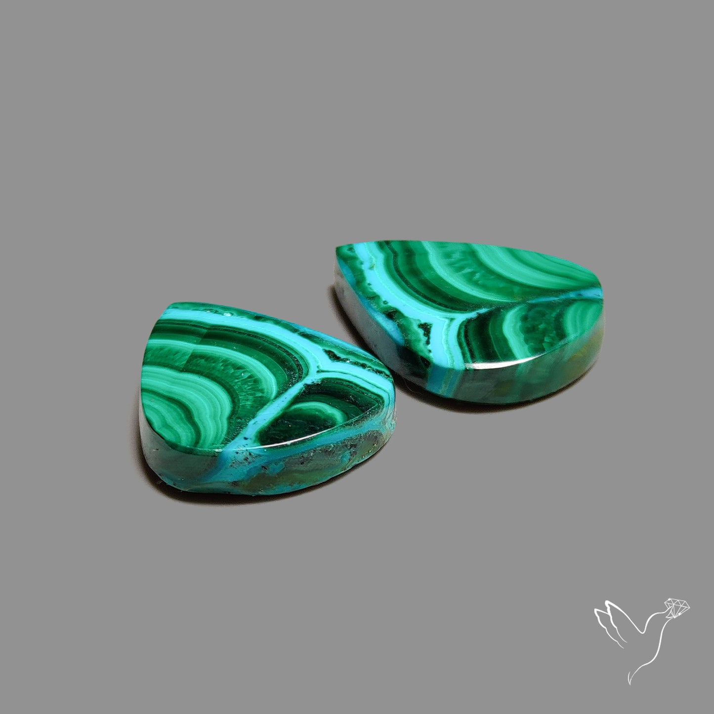 Chrysocolla In Malachite Pair