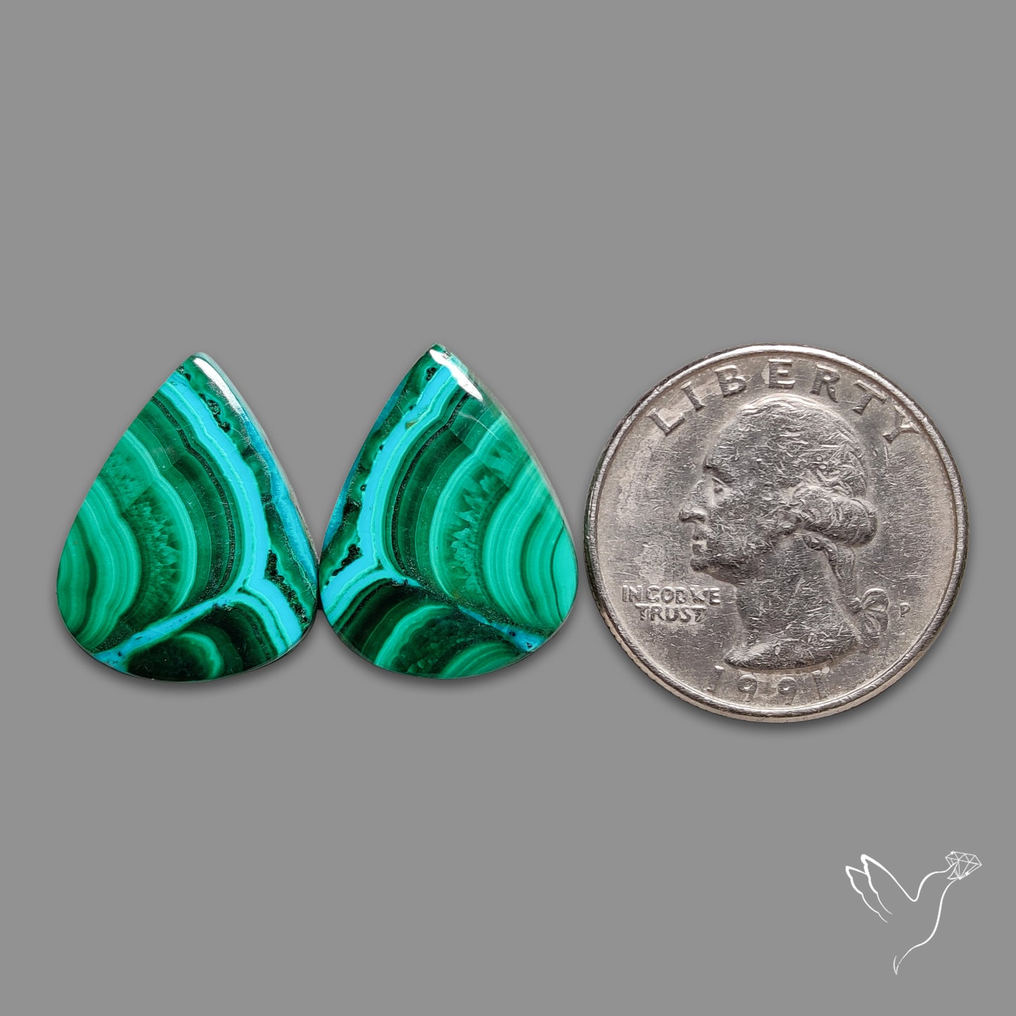 Chrysocolla In Malachite Pair