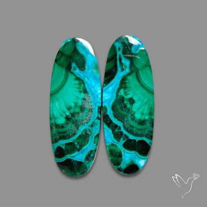 Chrysocolla In Malachite Pair