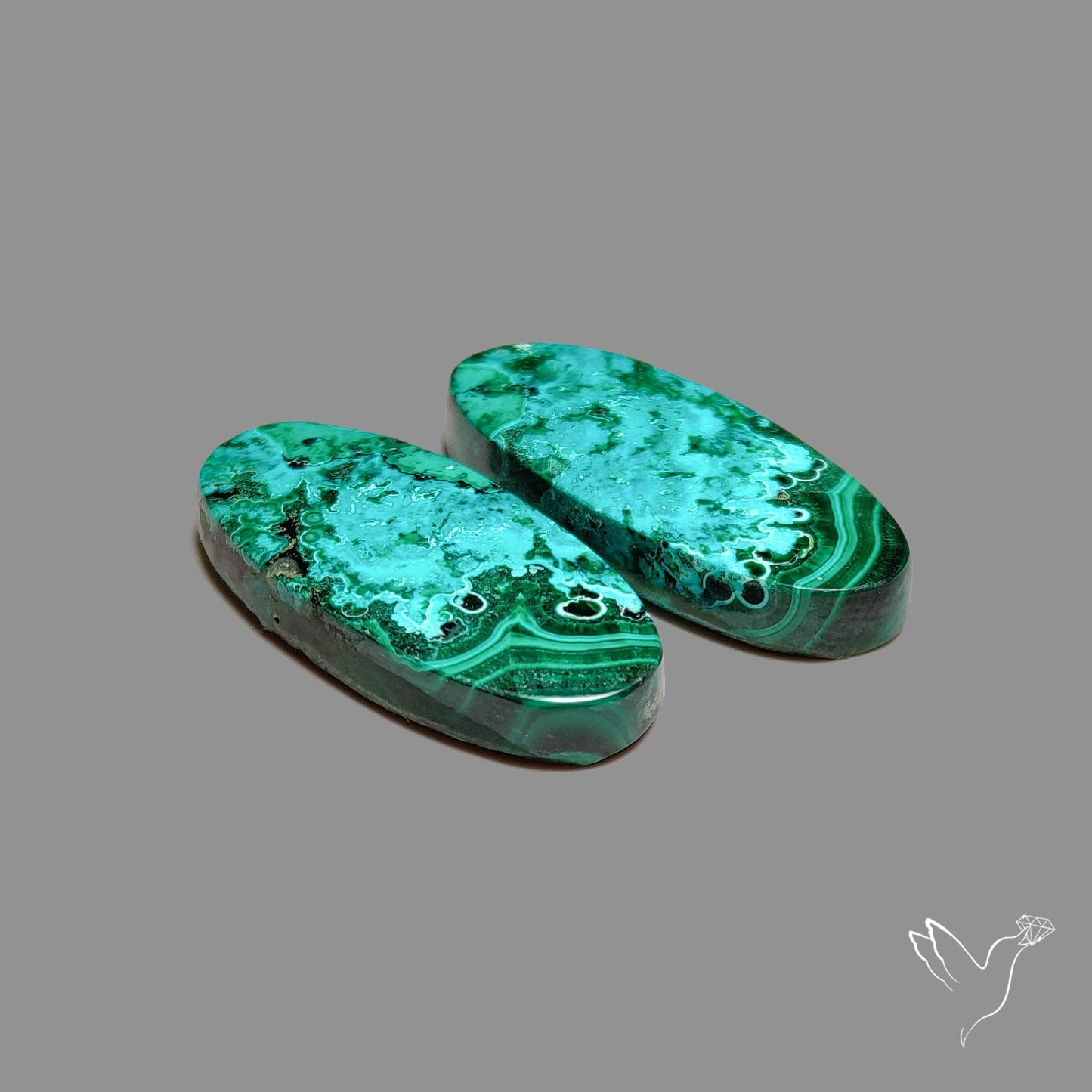 Chrysocolla In Malachite Pair