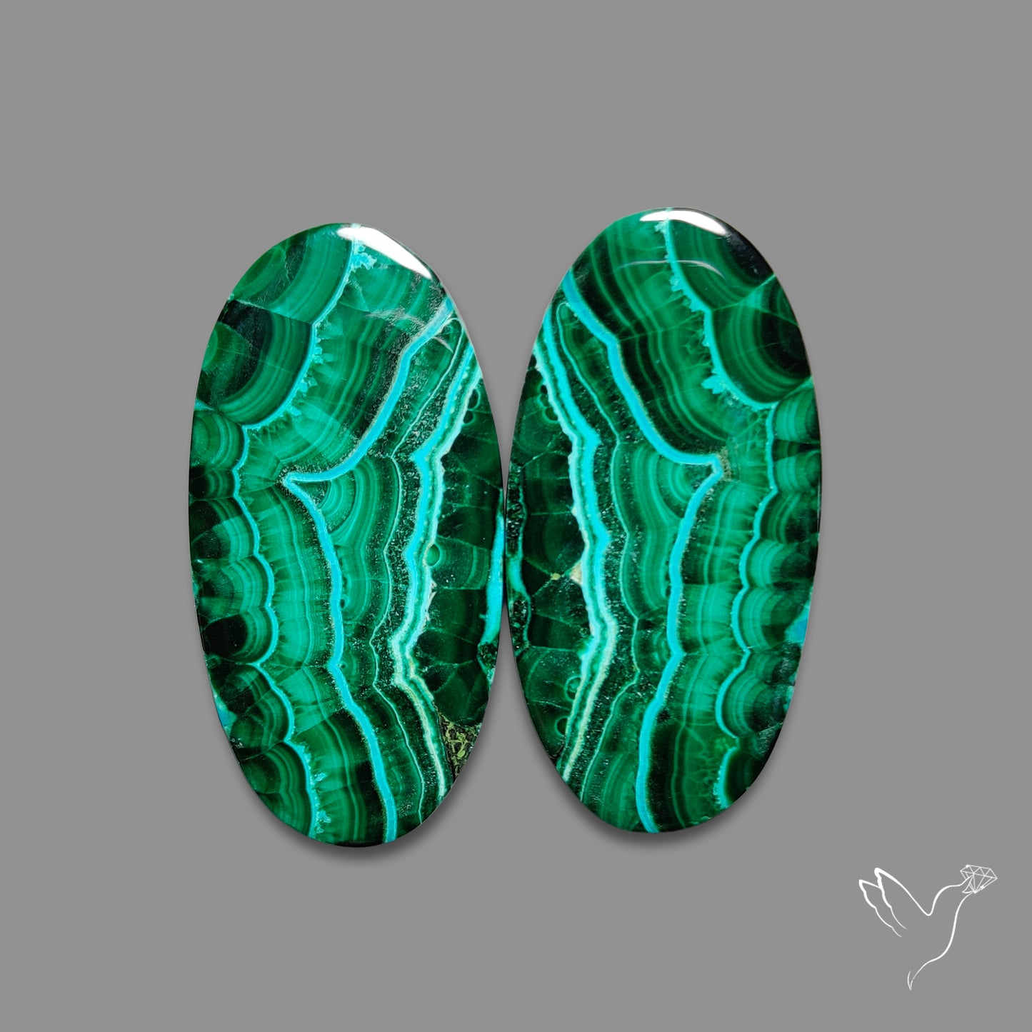 Chrysocolla In Malachite Pair