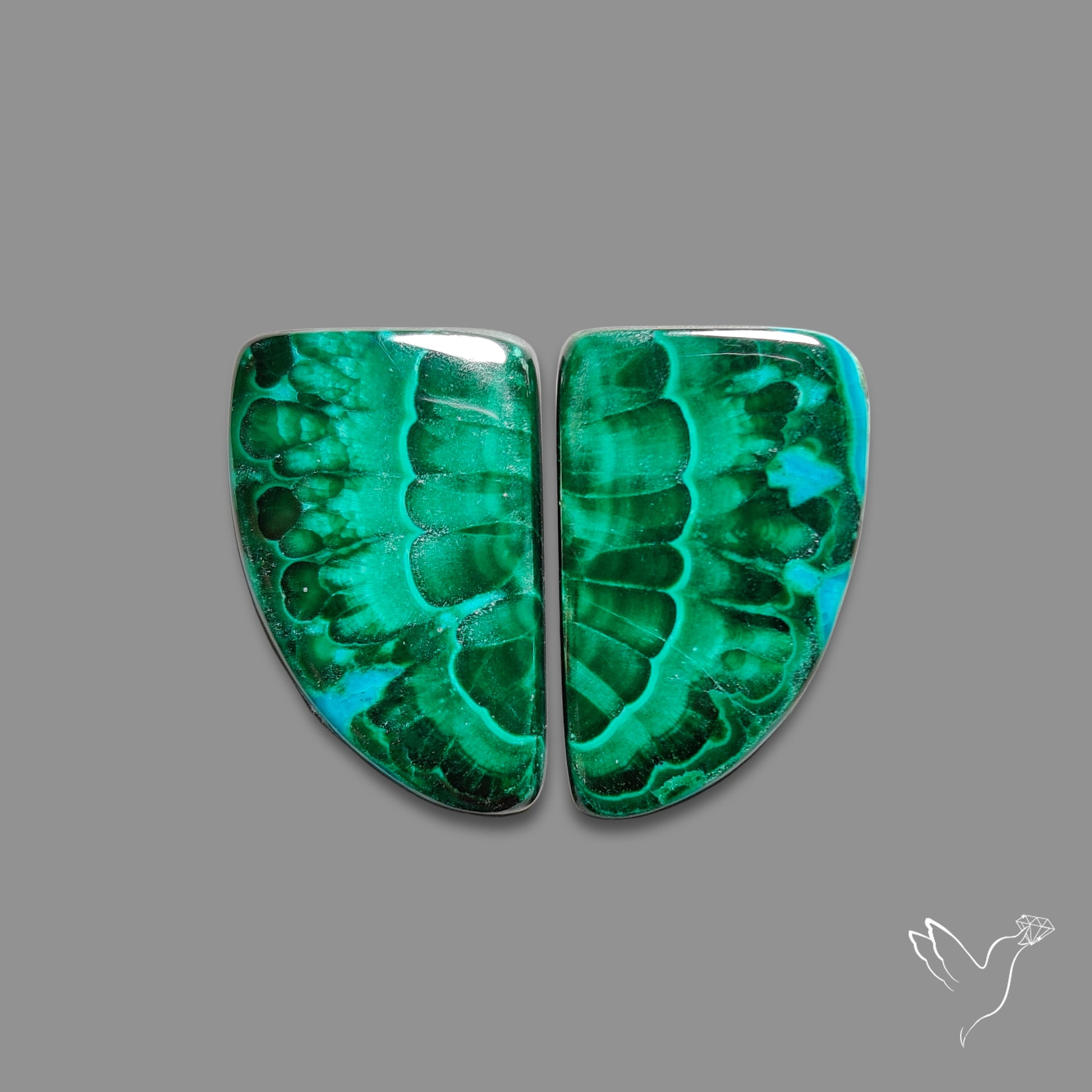 Chrysocolla In Malachite Pair