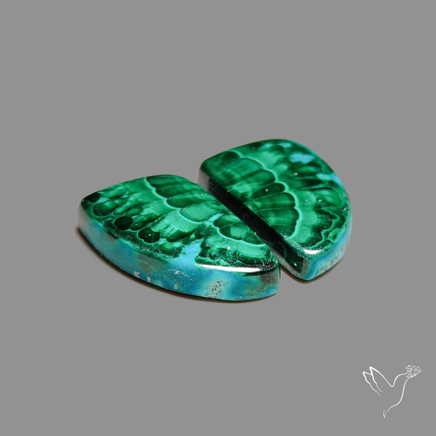 Chrysocolla In Malachite Pair