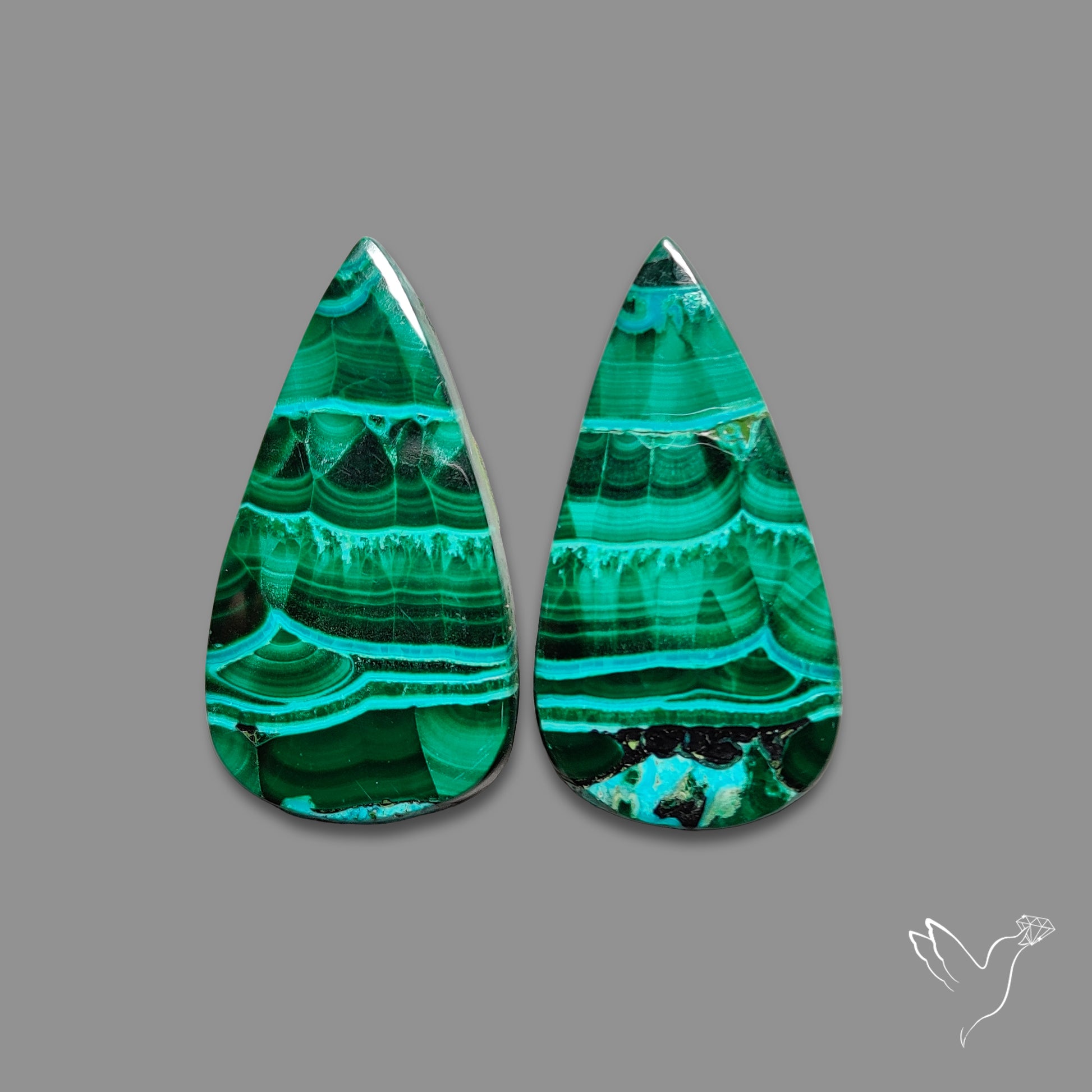 Chrysocolla In Malachite Pair