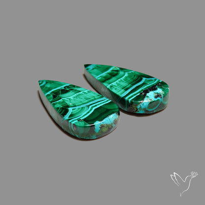 Chrysocolla In Malachite Pair