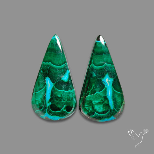 Chrysocolla In Malachite Pair