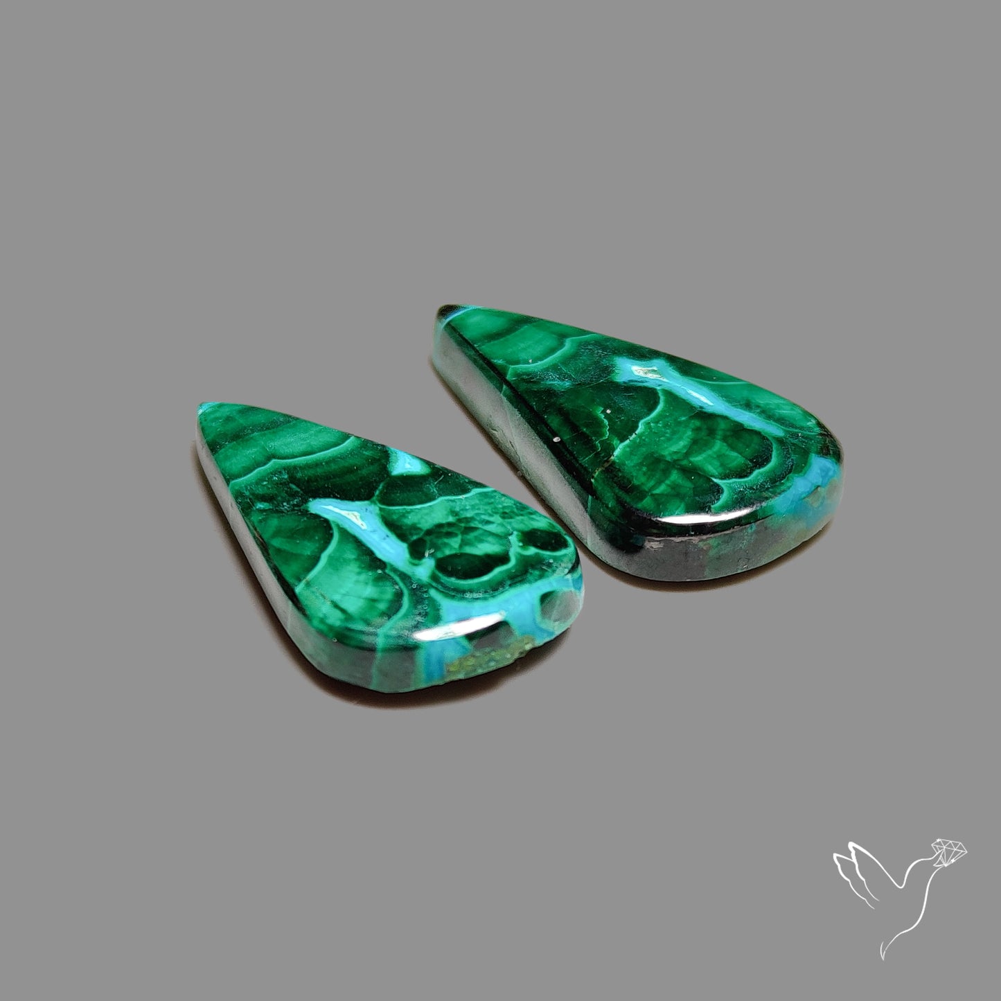 Chrysocolla In Malachite Pair