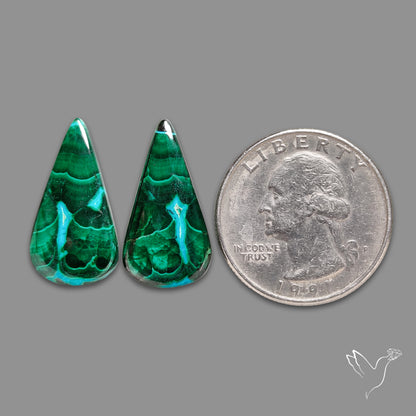 Chrysocolla In Malachite Pair