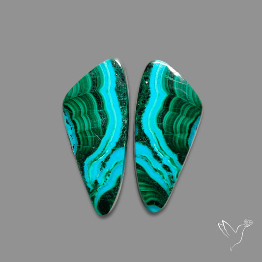 Chrysocolla In Malachite Pair