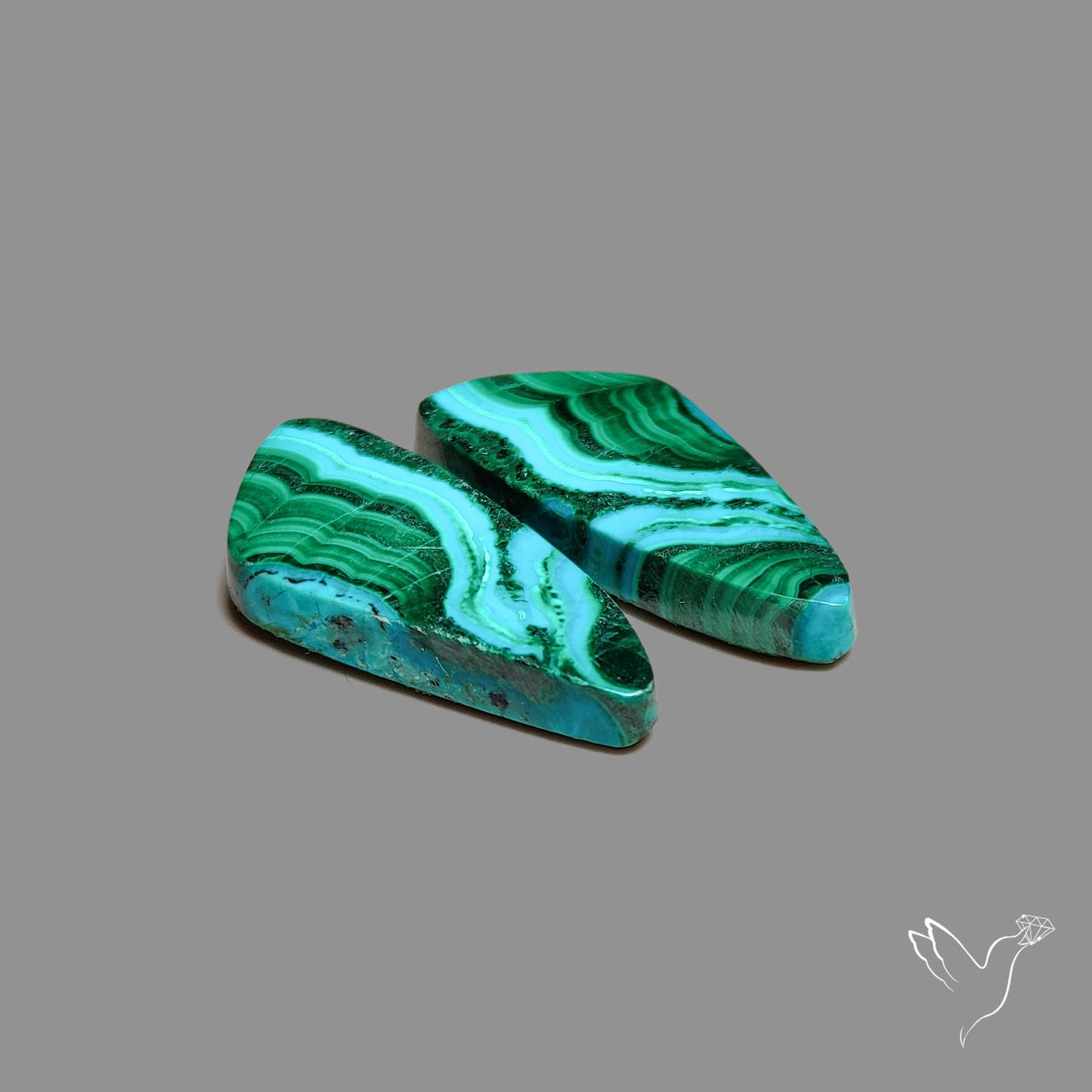 Chrysocolla In Malachite Pair