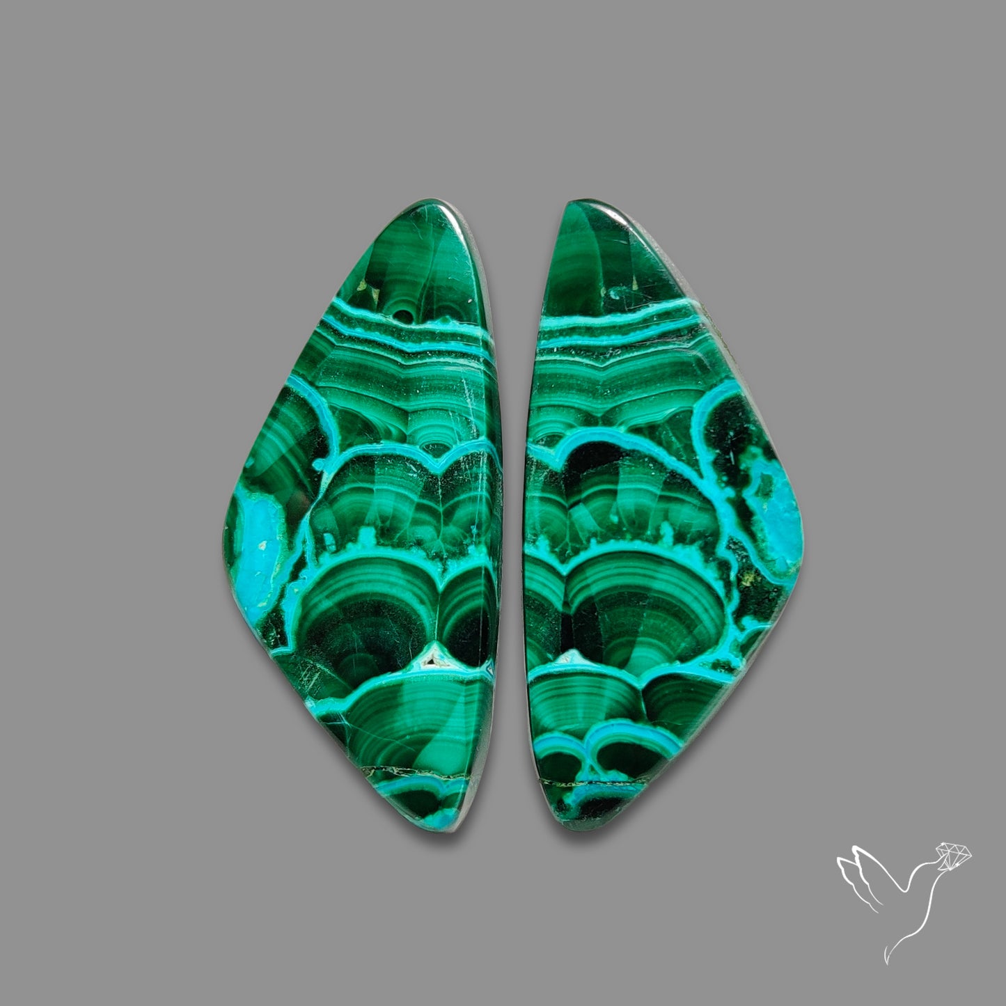 Chrysocolla In Malachite Pair