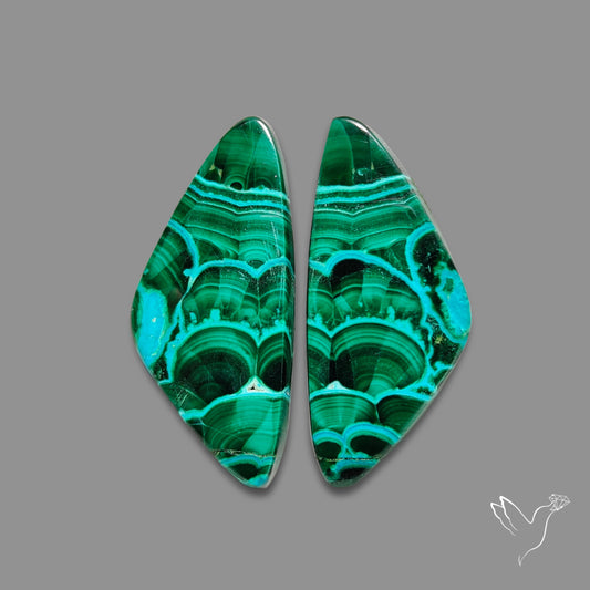 Chrysocolla In Malachite Pair