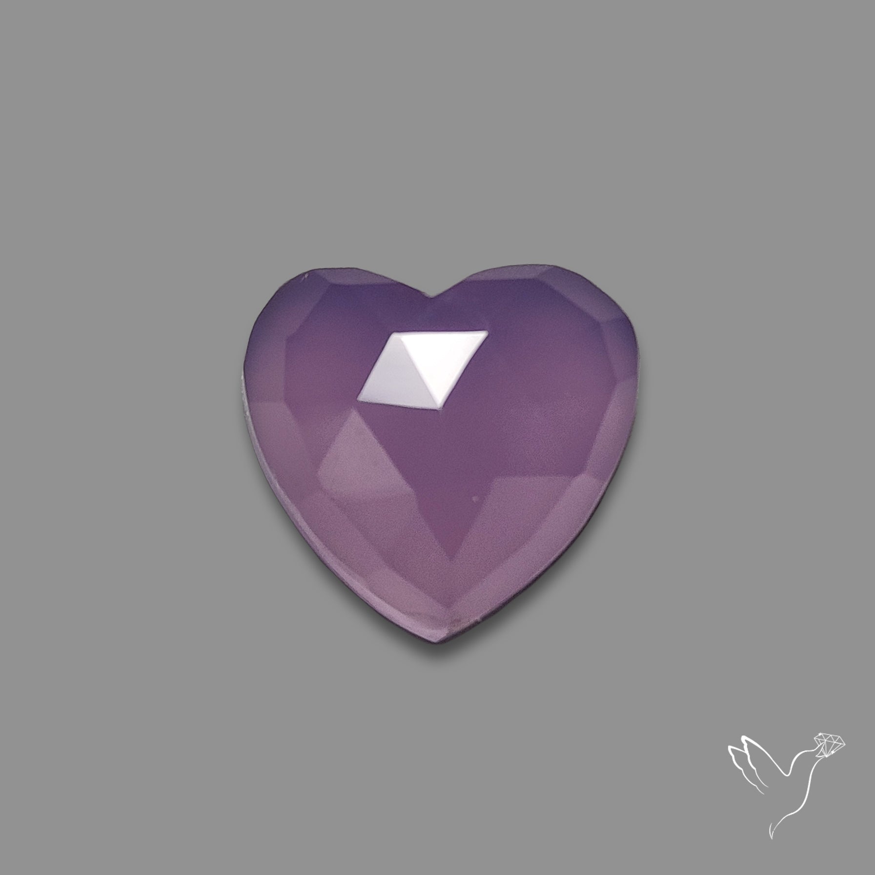 Rose Cut Lavender Chalcedony Heart