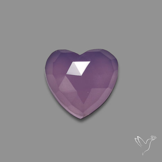Rose Cut Lavender Chalcedony Heart