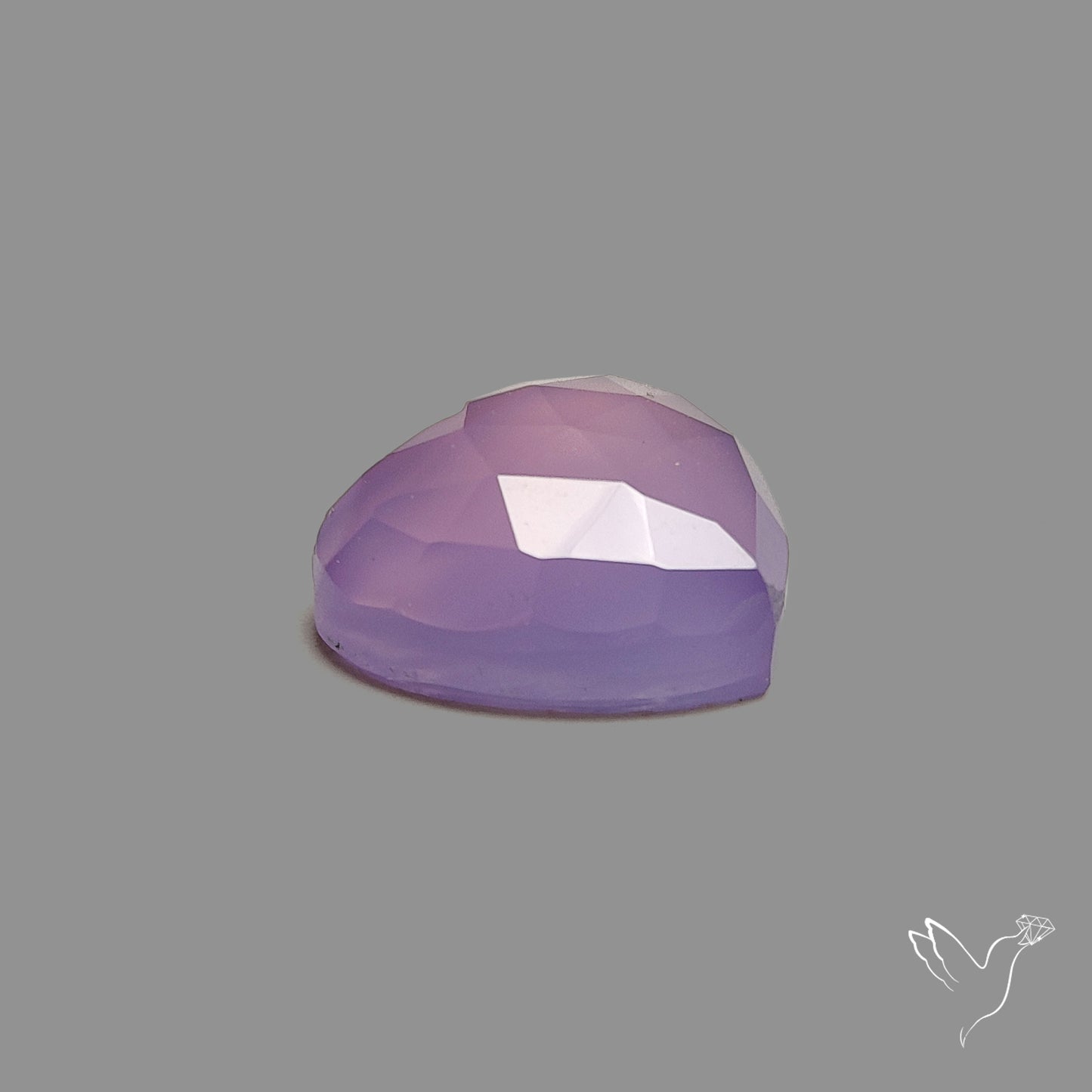 Rose Cut Lavender Chalcedony Heart
