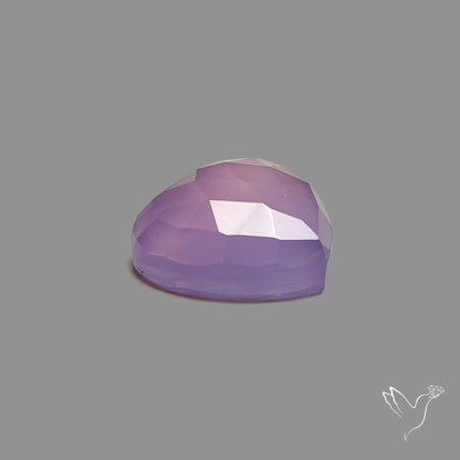 Rose Cut Lavender Chalcedony Heart