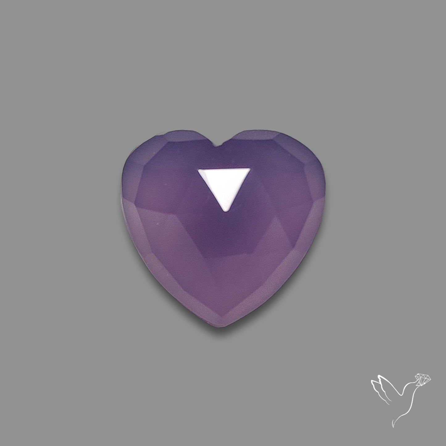 Rose Cut Lavender Chalcedony Heart