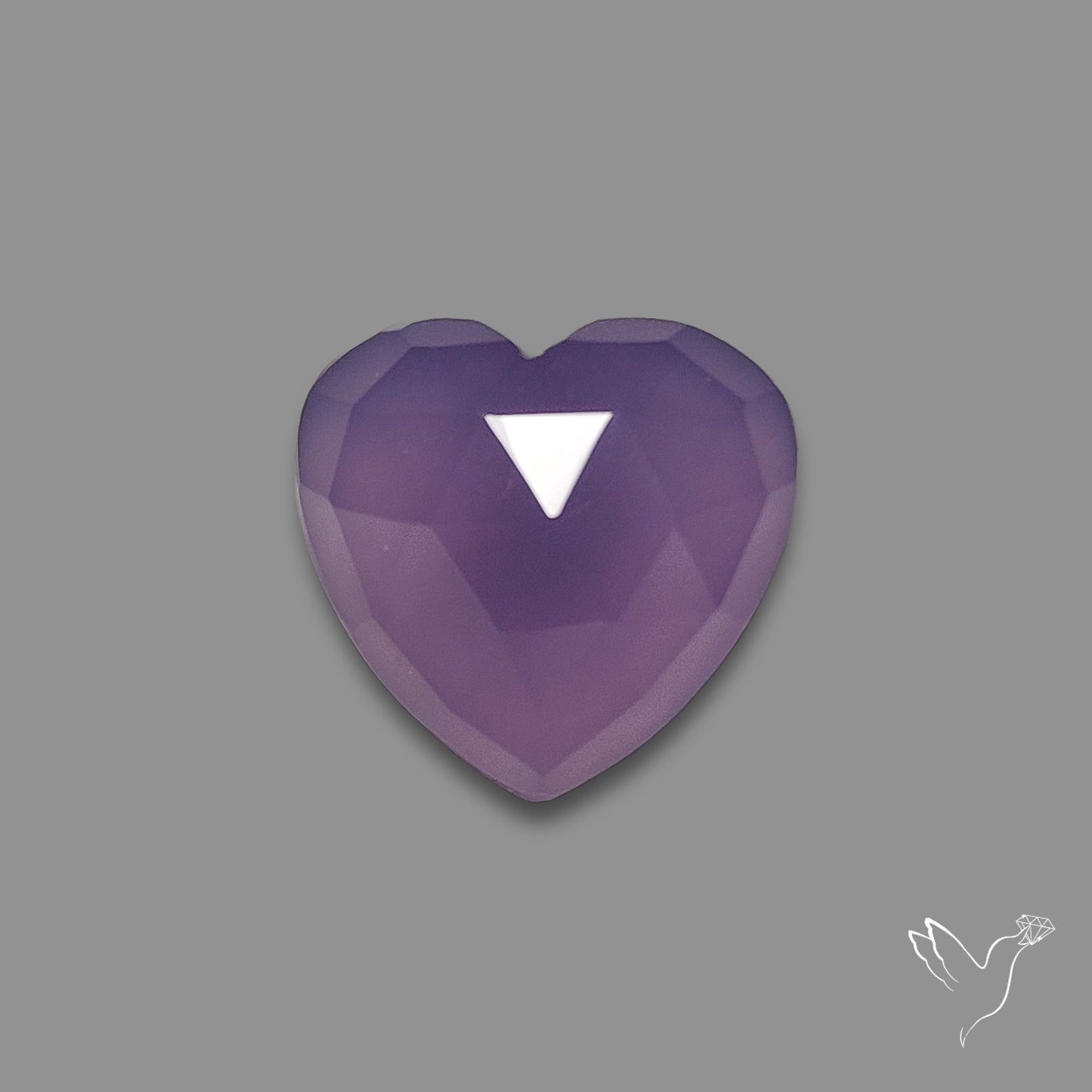 Rose Cut Lavender Chalcedony Heart