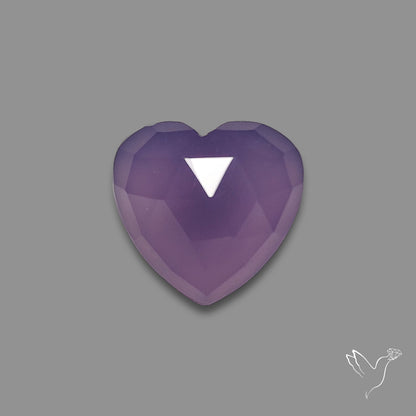 Rose Cut Lavender Chalcedony Heart
