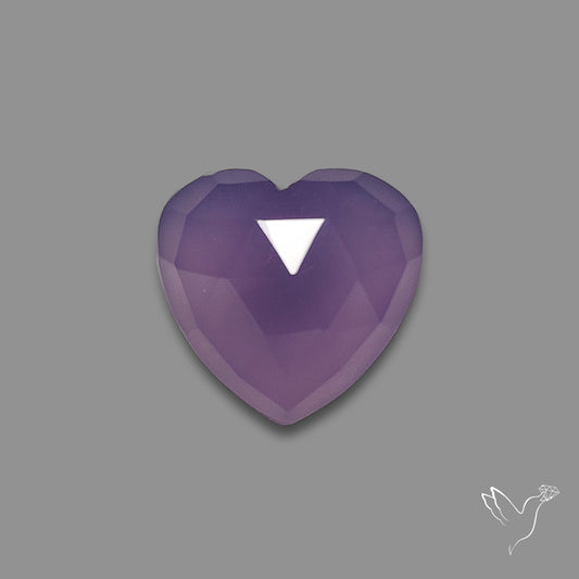 Rose Cut Lavender Chalcedony Heart