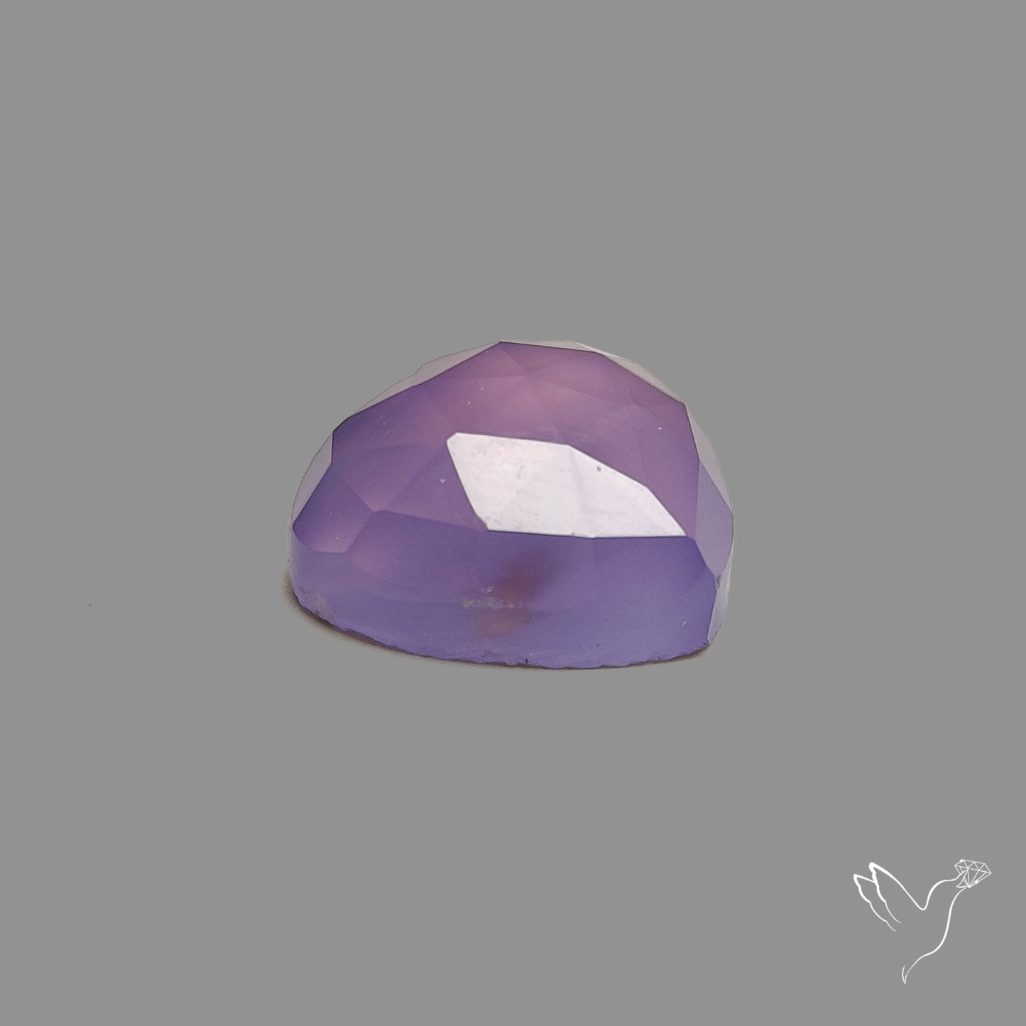Rose Cut Lavender Chalcedony Heart