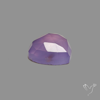 Rose Cut Lavender Chalcedony Heart