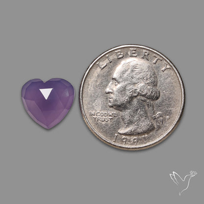 Rose Cut Lavender Chalcedony Heart